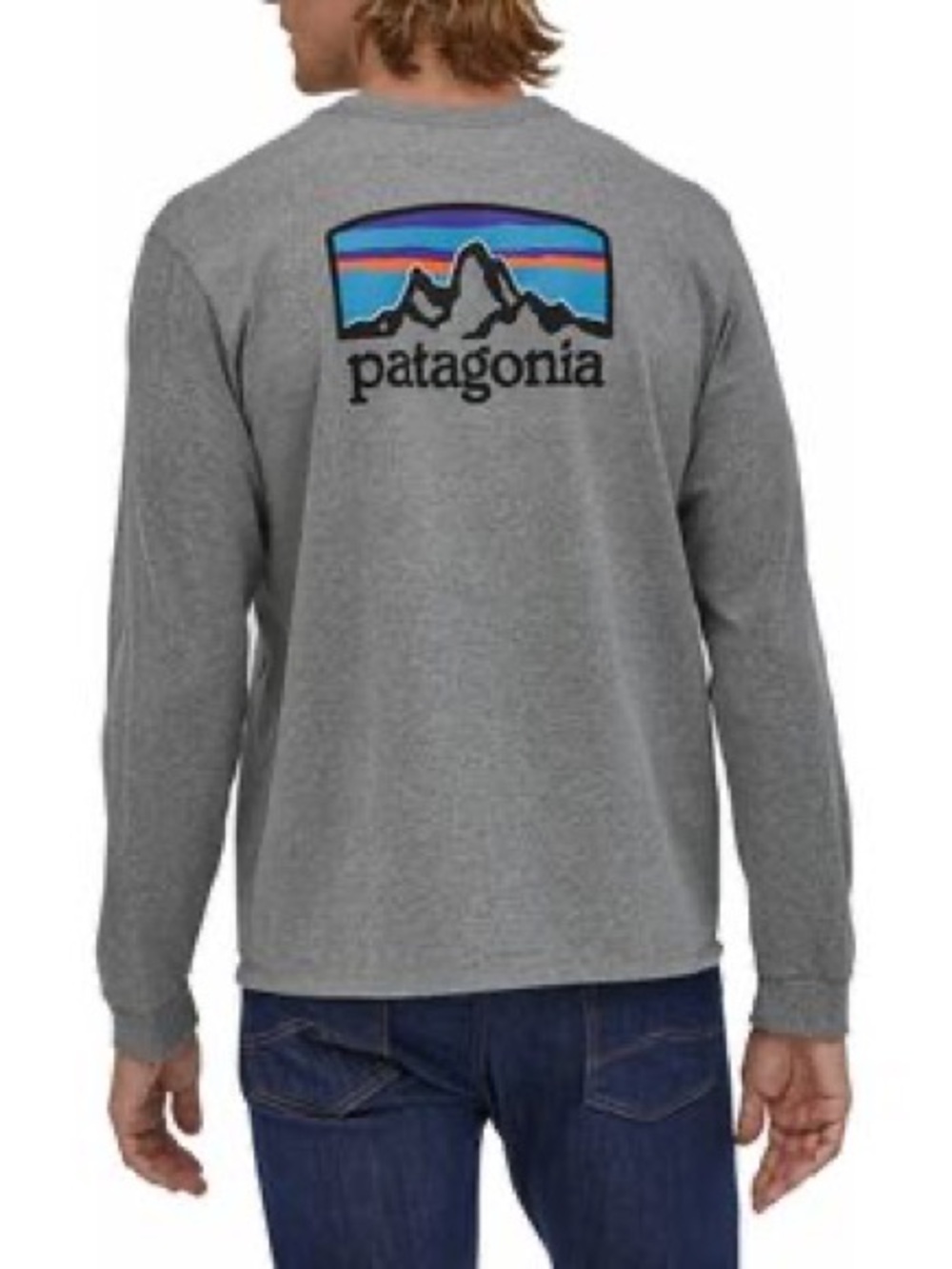 Patagonia Men's Long-Sleeved P-6 Logo Responsibili-Tee Sz Med